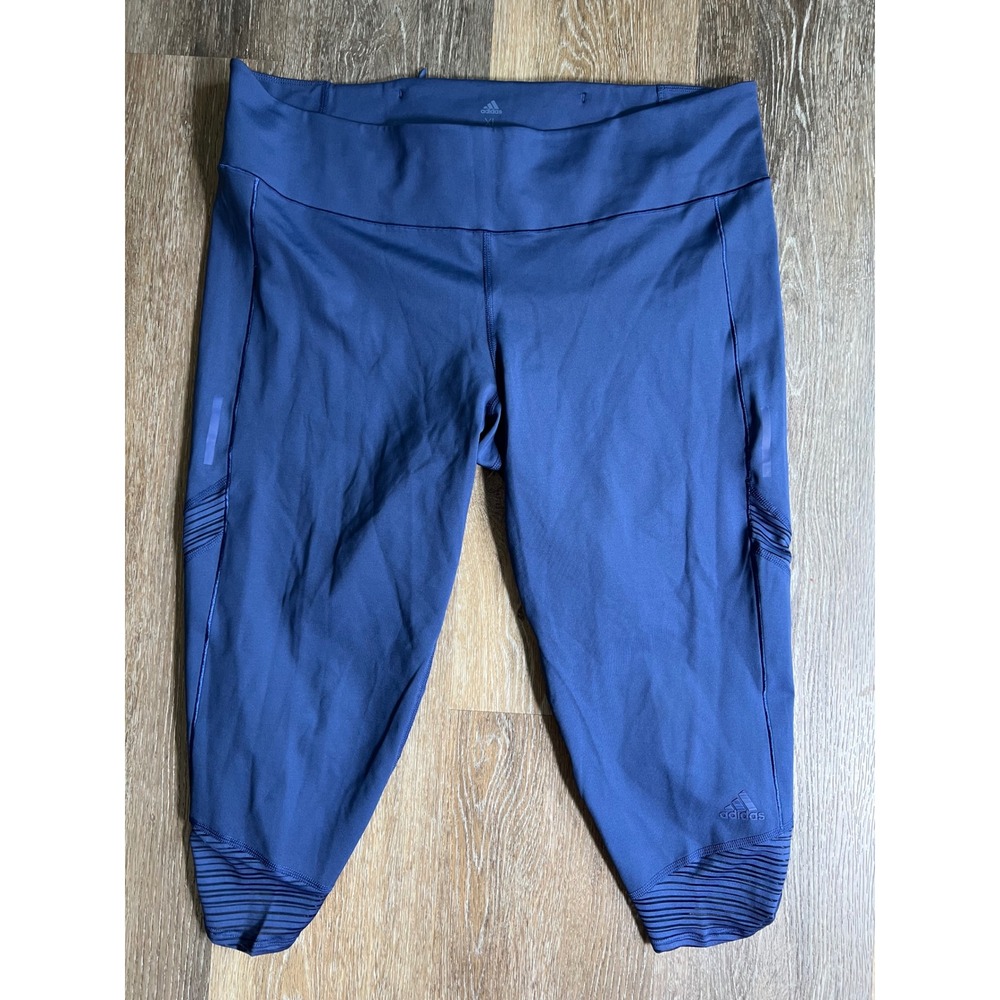 Adidas Energy Running Leggings Womens XL Blue Climacool Cropped Athletic Pants